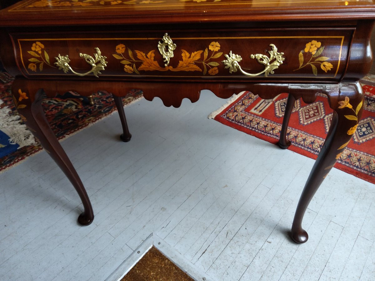 Dutch Marquetry Side Table, Late 18th Century-photo-3